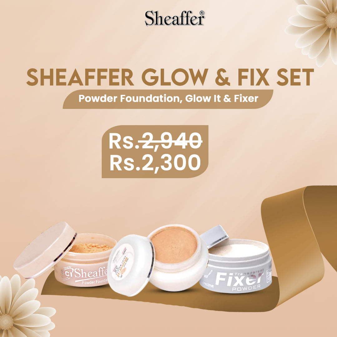 Sheaffer Glow & Fix Set - Powder Foundation, Glow It & Fixer Powder ...