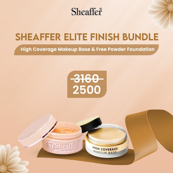 Sheaffer Elite Finish Bundle – High Coverage Makeup Base & Free Powder Foundation